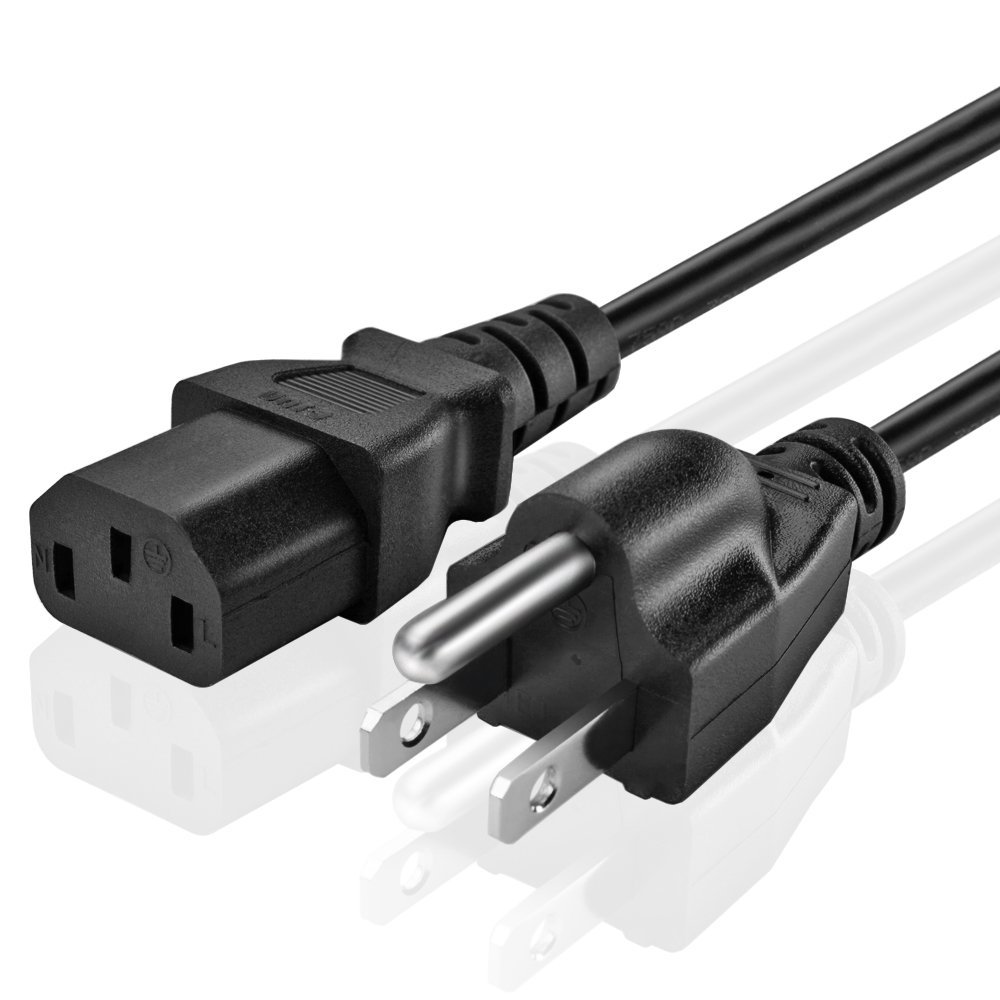 TNP Universal 2 Prong Angled Power Cord PS4 PS3 Slim 15 Feet 2 Pack Compatible w//Apple TV NEMA 1-15P to IEC320 C7 Figure 8 Shotgun Connector AC Power Supply Cable Wire Socket Plug Jack Black
